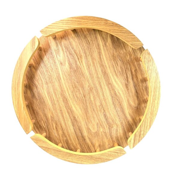 Round Mid-Century Modern Wooden Lazy Susan Serving Tray - Picture 3 of 8